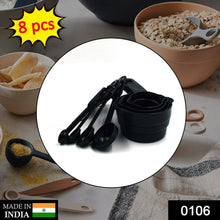 106 Plastic Measuring Cups and Spoons (8 Pcs, Black) aashopy