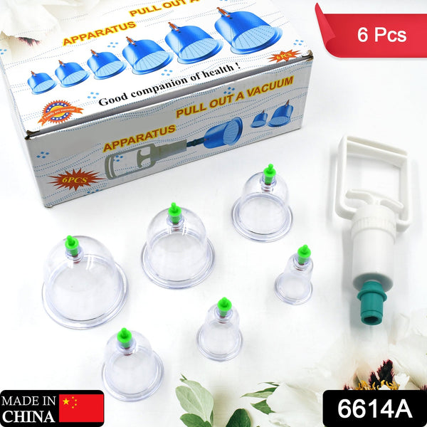 Vacuum Cupping Set 6 Pcs Kit Pull Out a Vacuum Apparatus Therapy Relax Massagers Curve Suction Pumps