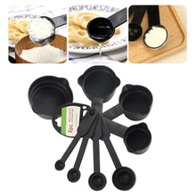 106 Plastic Measuring Cups and Spoons (8 Pcs, Black) aashopy