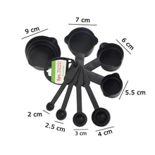 106 Plastic Measuring Cups and Spoons (8 Pcs, Black) aashopy