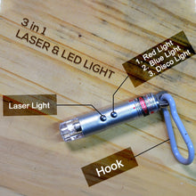 6427 3 in1 Laser Light, LED Flashlight + Torch Keychain + Laser Pointer 