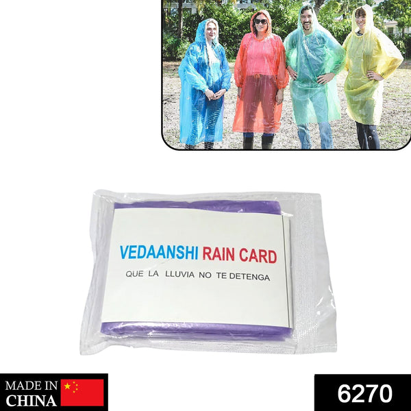 6270 Disposable Rain Card Raincoat Easy to Carry Emergency Waterproof Rain coat RainCard 