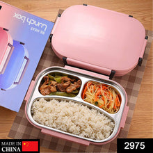 2975 Lunch Box for Kids and adults, Stainless Steel Lunch Box with 3 Compartments. 