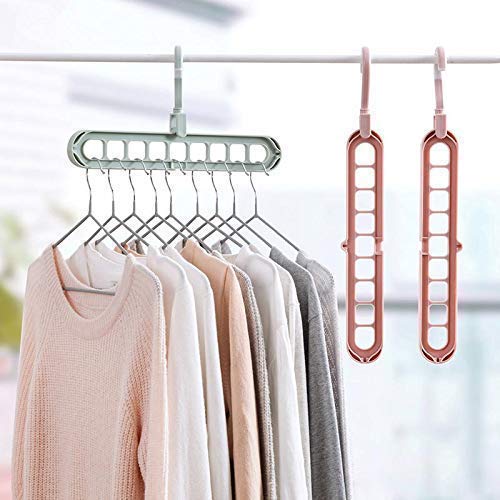 1553 Anti-Skid Plastic 9-Holes Magic Wardrobe Folding Hangers 