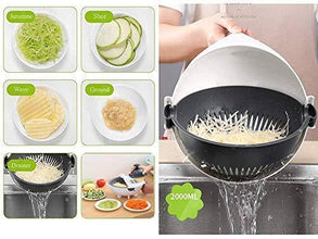 2161 10 in 1 Multifunctional Vegetable Fruits Cutter/Slicer Shredder with Rotating Drain Basket 