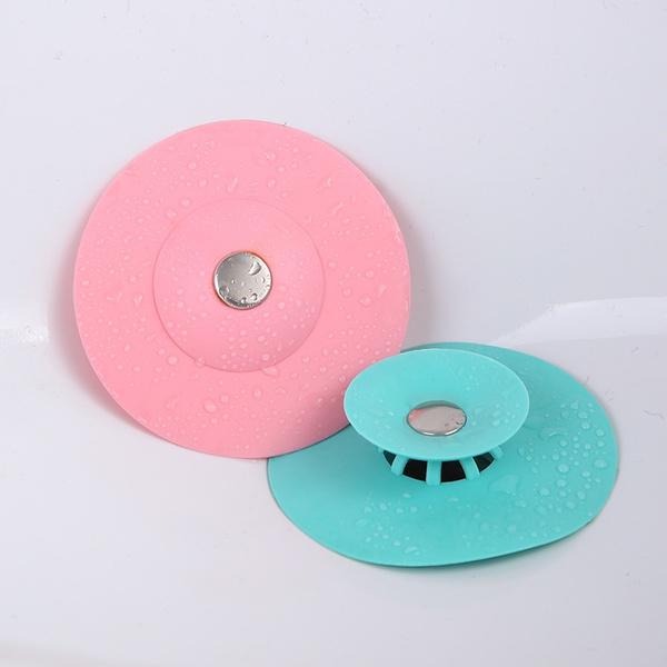 1163 Creative 2-in-1 Silicone Sewer Sink Sealer Cover Drainer (multicolour) 