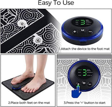 EMS Foot Massager, Electric Feet Massager, Deep Kneading Circulation Foot Booster for Feet and Legs Muscle Stimulator, Folding Portable Electric Massage Machine (Mix Design)