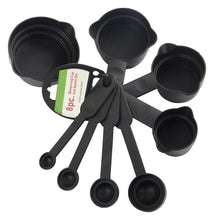 106 Plastic Measuring Cups and Spoons (8 Pcs, Black) aashopy