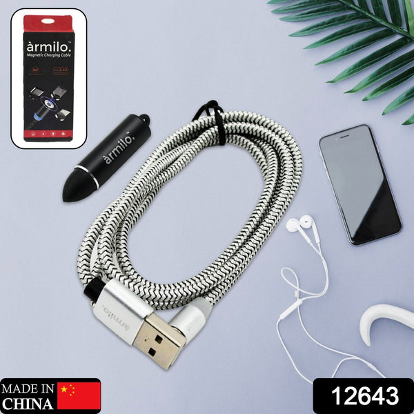 Magnetic 3 In 1 Charging Cable, Fast Charging Cable with Micro, Type C & iPhone Support, Compatible, Micro USB| Mini USB| Type C USB| Compatible With Almost All Smartphones