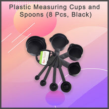 106 Plastic Measuring Cups and Spoons (8 Pcs, Black) aashopy